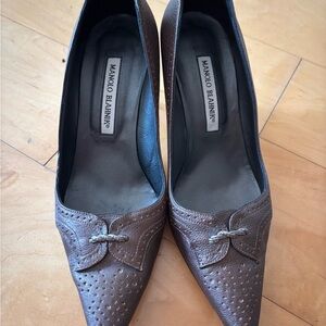 Manolo Blahnik Brown Leather Women's Shoes